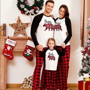 Pajama Set “Papa Bear” Plaid Bear